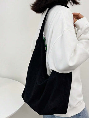 Bolsa de Tecido com Estampa Geométrica e Alças Trançadas