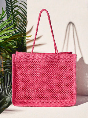 Bolsa de Crochê com Estampa "LET'S GET BEACHING"