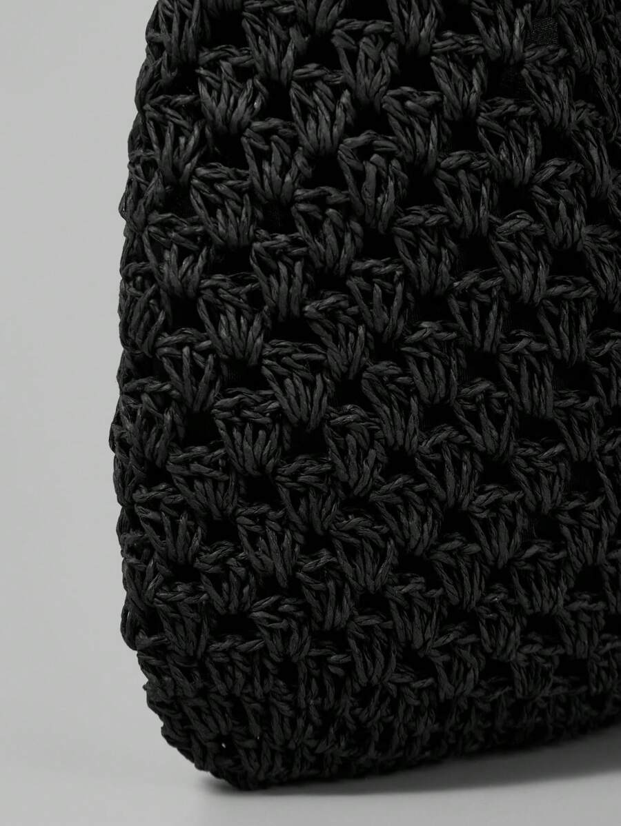 Bolsa de Crochê Natural com Alças Longas