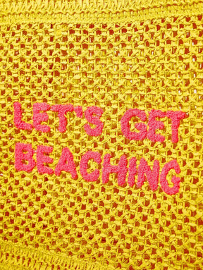 Bolsa de Crochê com Estampa "LET'S GET BEACHING"