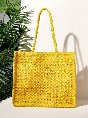 Bolsa de Crochê com Estampa "LET'S GET BEACHING"