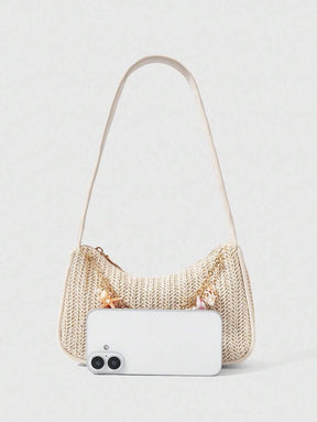 Bolsa de Crochê com Detalhes de Conchas e Pérolas