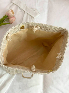 Bolsa de Palha com Alças de Corda e Necessaire