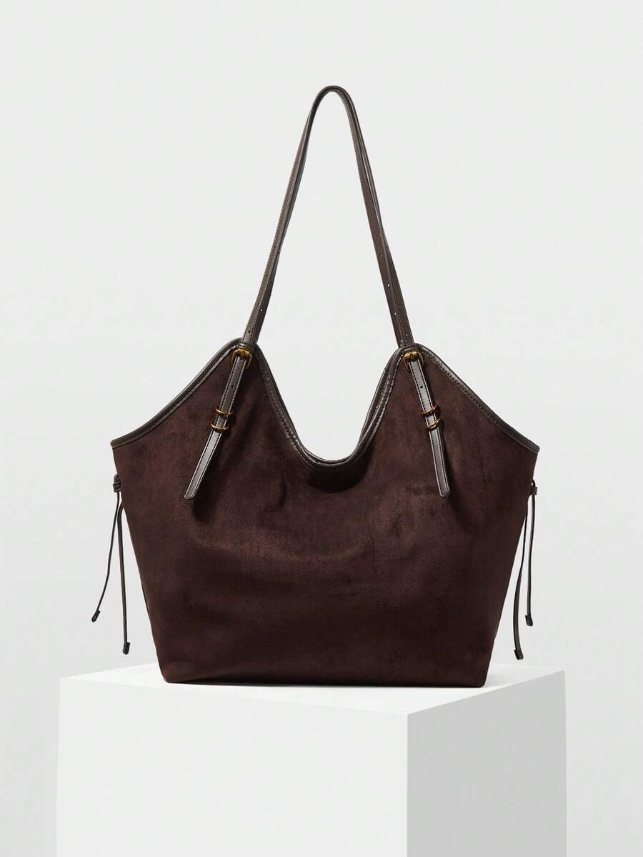 Bolsa de Palha com Alças de Couro e Ajuste Lateral