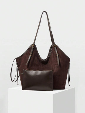 Bolsa de Palha com Alças de Couro e Ajuste Lateral