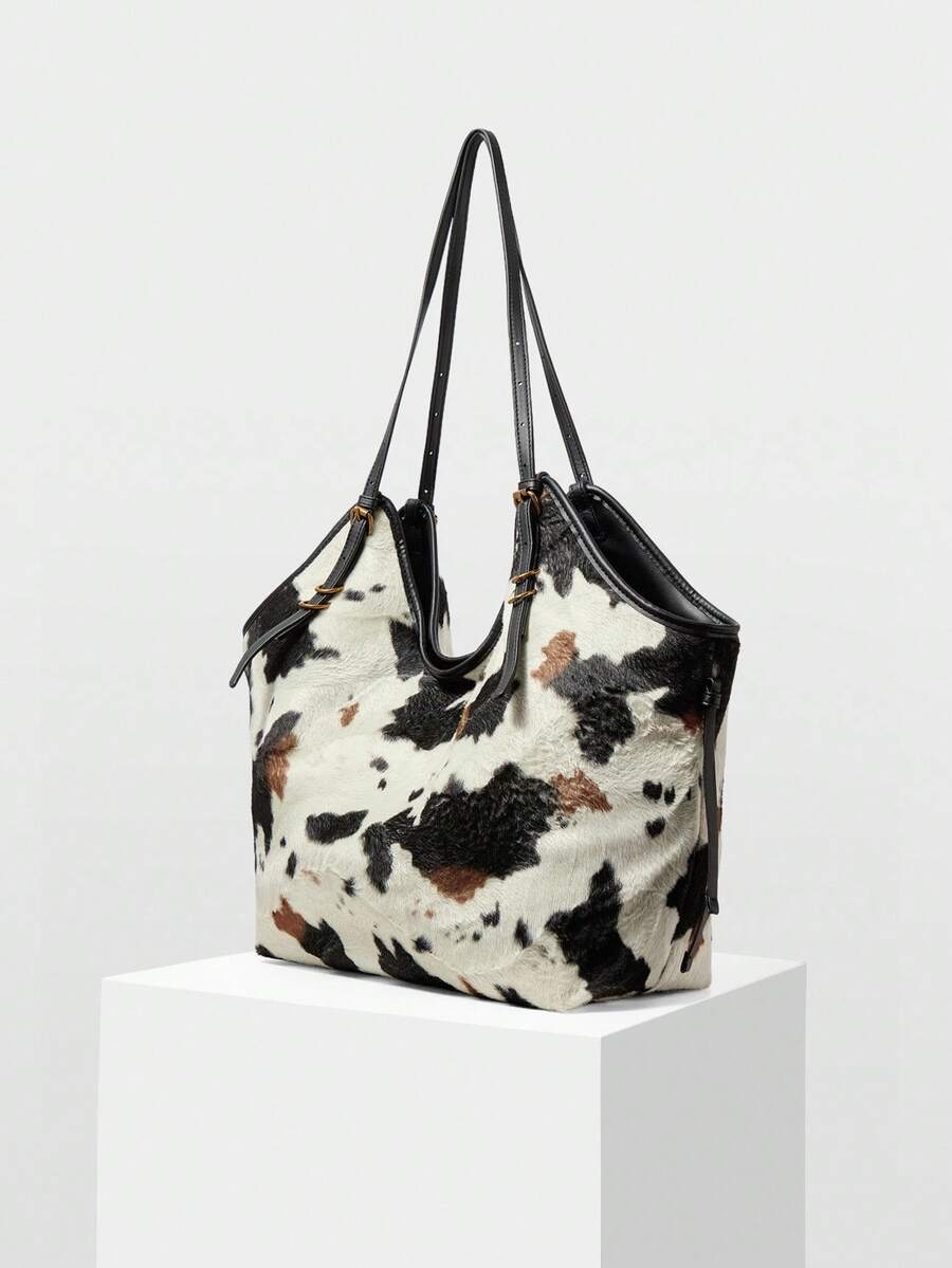 Bolsa de Palha com Alças de Couro e Ajuste Lateral