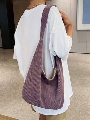 Bolsa de Tecido com Estampa Geométrica e Alças Trançadas